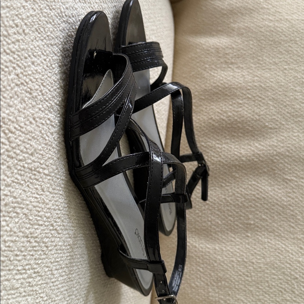 Bay Studio Black Wedge Sandals